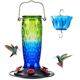 Kingsyard glass hummingbird feeder with gradient vase design for year-round outdoor use