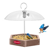 Kingsyard large platform feeder with adjustable dome attracts bluebirds, cardinals, and goldfinches