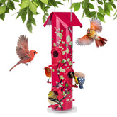 Kingsyard metal bird feeder for outdoors with six ports attracts multiple birds
