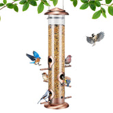 Kingsyard metal bird feeder with six ports for multi-bird dining outdoors.