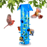 Kingsyard metal bird feeder outdoors six ports blue invites multiple birds to your yard