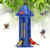 Kingsyard rainproof bird feeder hangs outdoors for weatherproof feeding of multiple species