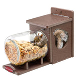 Kingsyard recycled plastic squirrel feeder mounted outside on a tree for year-round wildlife visits.