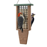 Kingsyard recycled plastic suet feeder front view, with easy top-fill for quick refills.