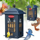 Kingsyard Squirrel-Proof Bird Feeder with weight-activated perches reduces squirrel access.