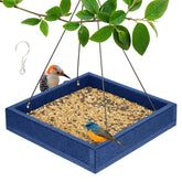 Kingsyard WPC platform feeder outdoors blue, durable and weatherproof for year round feeding.
