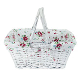 Kingwillow wicker white rectangular storage basket keeps shelves tidy and organized.