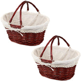 KINJOEK wicker basket with handle in natural willow for stylish storage.