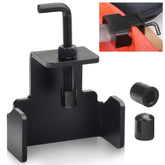 KINTLE universal blade removal tool clamped on a mower deck safely.