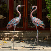 Kircust garden crane statue with patina finish standing tall for outdoor curb appeal