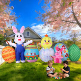 KISSUNY Easter inflatable bunny with chick and eggs brightens yard for festive outdoor display