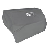 KitchenAid built-in head grill cover protecting an island grill from weather.