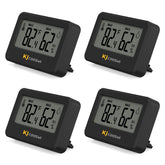 KJCOOSWI mini hygrometer with tabletop stand and magnetic back for flexible placement.