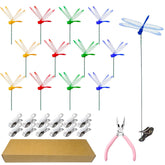Kleeblatt Dragonfly Clip 12pc set in multicolor garden display for visual deterrence