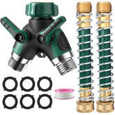 KLMNDUO garden hose splitter metal body for durable outdoor use.
