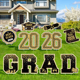 KLYRO 2026 graduation yard sign set boosts outdoor visibility for a festive celebration.