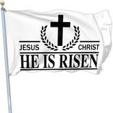 Kmxzint flag for front yard display with risen Christ design and outdoor durability