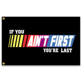 KNAPAL If You Ain't First You're Last flag, double-sided banner for gym motivation on the wall.