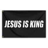 KNAPAL Jesus is King flag 3x5ft displayed outdoors with double-sided print