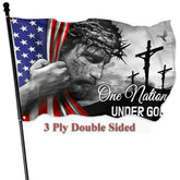 KNAPAL One Nation Under God flag front view with durable colors for outdoor use