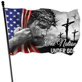 KNAPAL One Nation Under God flag 3x5 ft outdoors, durable and vivid for yard display