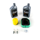 Kohler maintenance kit packaging for Courage riding mowers, showing contents and easy service.