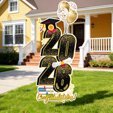 KOITHE 2026 graduation yard sign with cap and diploma for curbside display