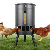 KOL 50lb metal chicken feeder with oversized roof for weather protection