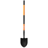 KOLEIYA heavy-duty digging shovel blade breaking ground and roots.