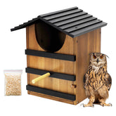 KOOPRO Screech Owl House outdoors; sturdy entry protects nest sites