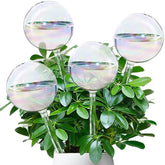 Koorabbee iridescent glass plant watering globes 9-inch provide steady moisture.