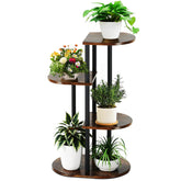 Korrie Home tiered plant stand indoors saves space while displaying multiple plants.