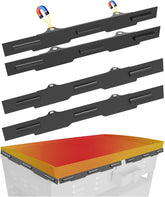 Koutemie wind guard magnetically attached to 36-inch Blackstone griddle for quick setup and wind protection