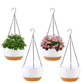 KPUVX four-pack hanging planters: sleek 8-inch design for indoor and outdoor use.