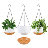 KPUVX 10-inch hanging planter with removable saucer for easy self-watering