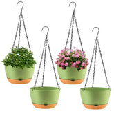 KPUVX 4-pack hanging planters with 8-inch pots for indoor greenery.