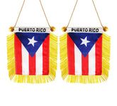 Krmkot Puerto Rico flag mini window hanging with suction cup for easy display