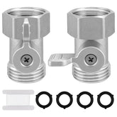 Kruuvax lead-free stainless steel garden hose valve shown with an extended handle for easy control.