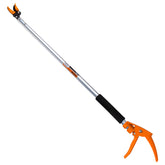 KSEIBI 143010 Long Reach Pruner in use, showcasing lightweight aluminum for easy pruning from a distance.