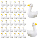 Ksheria mini goose figurine with glossy white body for desk decor and whimsy