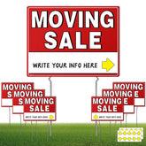 Kuco moving sale signs 17x13 double-sided with stakes improve outdoor visibility for quick buyer attention