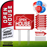 Kuco Open House flag on a tall pole boosts outdoor visibility for events.