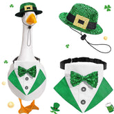 Kuscul green shamrock hat enhances Saint Patrick's Day goose display