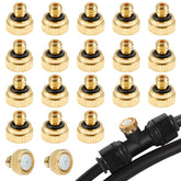 KUWAN brass misting nozzle with 0.012 inch orifice for efficient garden cooling