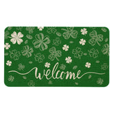 Kuyuayee St Patrick's Day welcome mat front view to protect floors from moisture and dirt