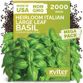 KVITER 2000 Italian basil seeds packet for indoor and outdoor planting.