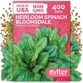 KVITER 400 Bloomsdale spinach seeds pack—heirloom non-GMO seeds for reliable outdoor planting.