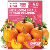 KVITER 50 Sugar Pumpkin Seeds organic Cucurbita Pepo pack ready for outdoor planting and pies.