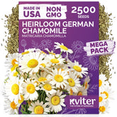 KVITER German chamomile seeds pack, ideal for an easy tea garden and organic growing.