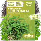 KVITER lemon balm seeds pack for tea garden and herb beds.